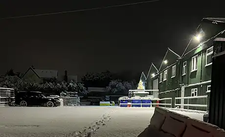New head office at potters bar in the snow